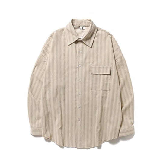 Camisa Suelta a Rayas Vintage Otoño - Image 9