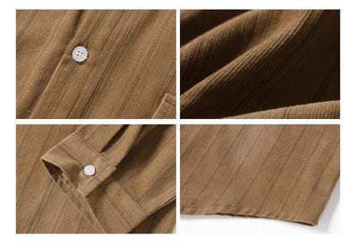 Camisa Suelta a Rayas Vintage Otoño - Image 14