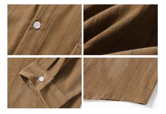 Camisa Suelta a Rayas Vintage Otoño - Image 14