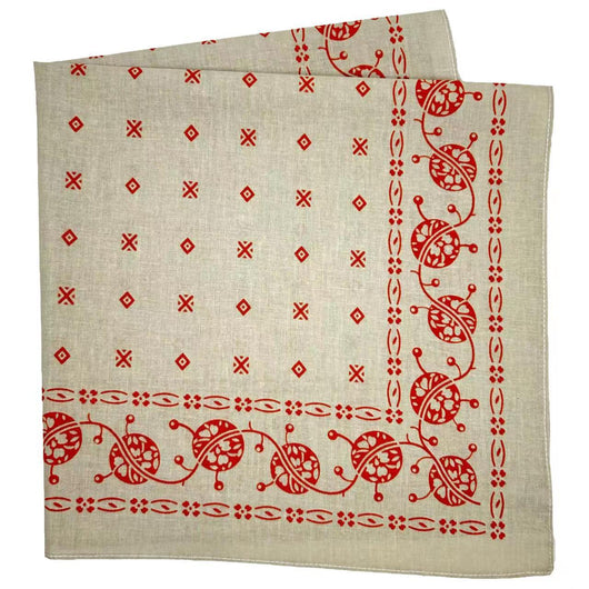 Pañuelo Cuadrado de Algodón Vintage Estampado con Bolsillo - Image 9