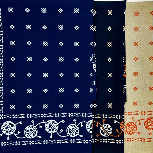 Pañuelo Cuadrado de Algodón Vintage Estampado con Bolsillo - Image 12