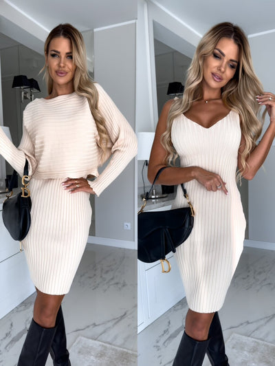 Falda con Tirantes y Top de Manga Larga Elegante - Image 10