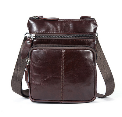Bolso de Cuero Vintage con Cierre de Hombro para Hombre - Image 14
