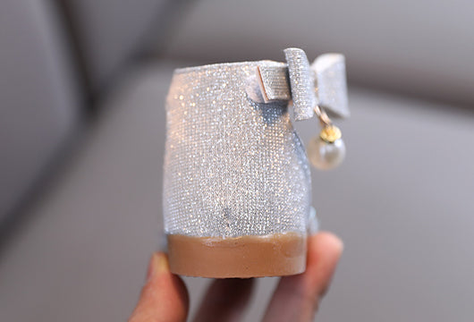 Zapatos de Cuero Infantiles con Perlas y Brillantes - Image 12
