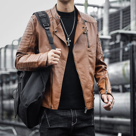 Chaqueta de Cuero para Hombre - Abrigo Elegante Otoño Invierno - Image 9