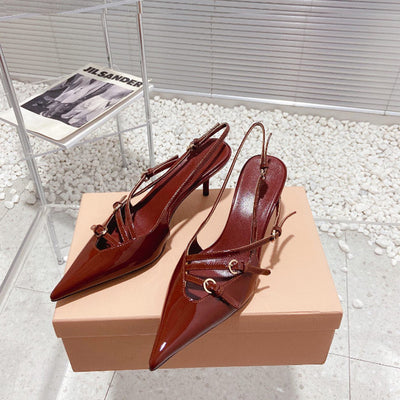 Sandalias de Tacón Kitten Estilo Francés con Punta Cerrada y Correa Trasera - Image 9