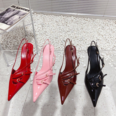 Sandalias de Tacón Kitten Estilo Francés con Punta Cerrada y Correa Trasera - Image 10