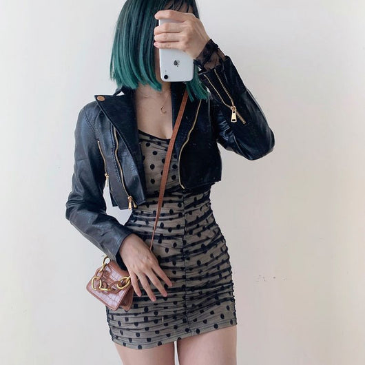 Chaqueta de Cuero PU para Motociclista Mujer - Estilo Europeo y Americano - Image 3