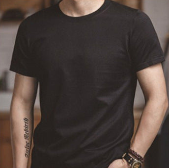 Camiseta Blanca Básica de Manga Corta para Hombre - Prenda Versátil Otoño Invierno - Image 3