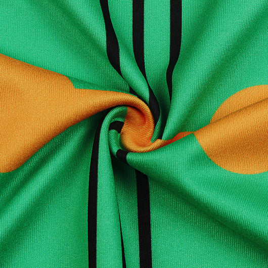 Three matching green elf-themed pajama sets for Dad, Mom, and Kid, featuring striped pants and long-sleeved tops. - Image 15