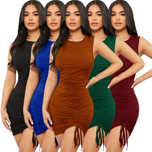Vestido Elegante con Volantes en Colores Sólidos - Image 11