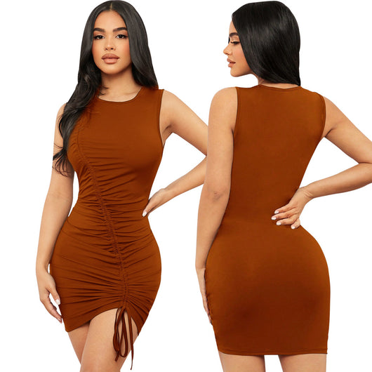 Vestido Elegante con Volantes en Colores Sólidos - Image 13