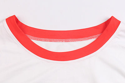 White long-sleeve pajama top with "I ❤️ CHOCOLATE" graphic and red trim, paired with red and white striped pajama pants. - Image 11