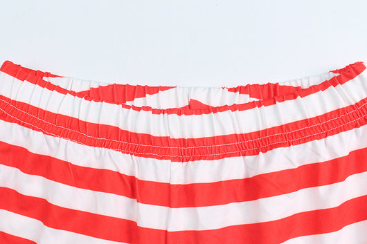 White long-sleeve pajama top with "I ❤️ CHOCOLATE" graphic and red trim, paired with red and white striped pajama pants. - Image 17