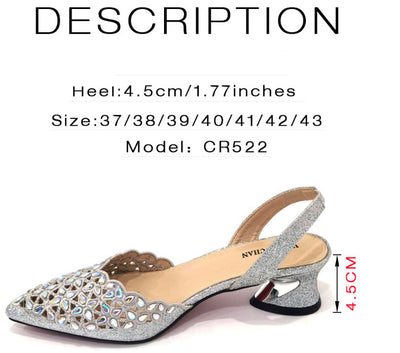 Conjunto de Sandalias de Tacón Medio Punta Cuadrada con Bolso a Juego - Image 12