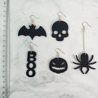 Aretes Calavera Araña para Halloween - Diseño Geométrico