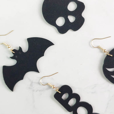 Aretes Calavera Araña para Halloween - Diseño Geométrico