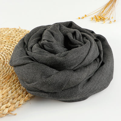 Pañuelo Artístico de Algodón y Lino en Colores Puros para Mujer - Image 42