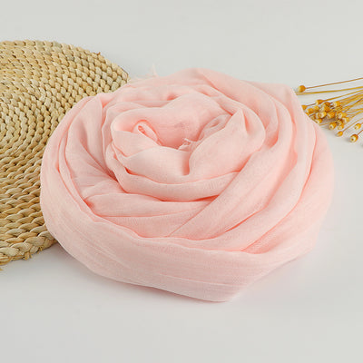 Pañuelo Artístico de Algodón y Lino en Colores Puros para Mujer - Image 44
