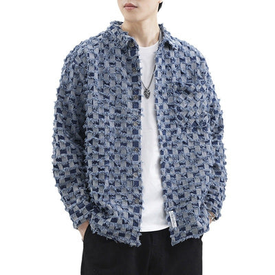Chaqueta Casual Holgada Estilo Retro Japonés a Cuadros Multicolor para Hombre - Image 13