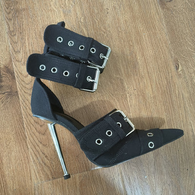 Sandalias de Tacón Alto Punta Cerrada con Hebilla Grande - Zapatos Sexy para Mujer - Image 11