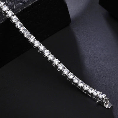Pulsera de Plata S925 Cadena de Tenis 17-19cm Largo Ajustable - Image 12