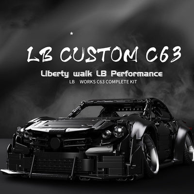 Auto de Carreras C63 Black Warrior - Bloques de Construcción Ensamblados - Image 7