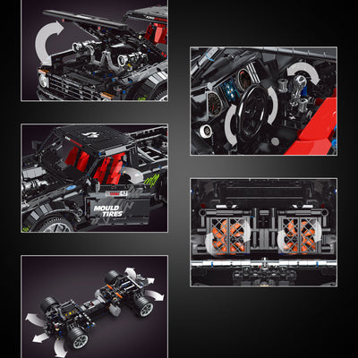 Auto de Carreras Negro con Bloques Constructibles y Control Remoto Eléctrico - Image 9