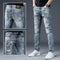 Jeans Slim Fit Rotos con Bordados Premium