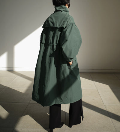 Gabardina Larga Coreana Otoño - Cuello de Pie con Cintura Ajustable - Image 9