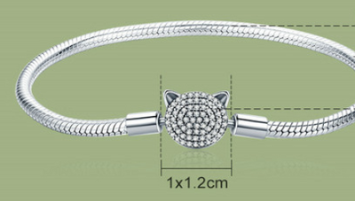 Pulsera Base Gato Plata DIY S925 - Diseño Encantador Chapado en Platino - Image 5