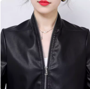 Traje Ejecutivo de Cuero PU Negro Ajustado para Mujer - Image 10