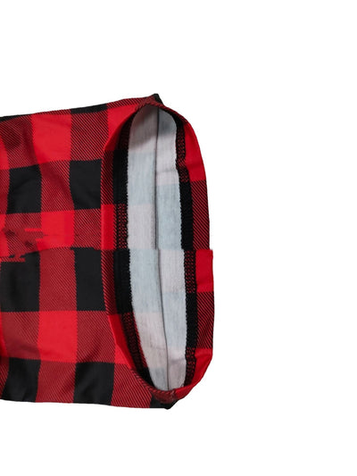 Matching family Christmas pajamas with white long-sleeve tops featuring a red plaid reindeer and red and black buffalo plaid pants. - Image 8