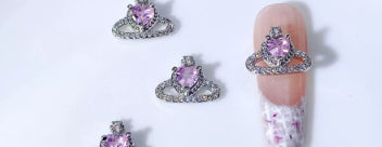 Accesorios de Nail Art en Circonita - Diseños Arco, Corazón, Luna e Irregular - Image 30