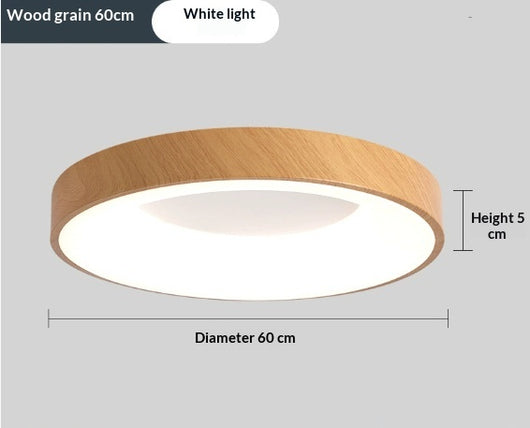 Lámpara de Techo LED Minimalista Estilo Chino Contemporáneo con Textura de Madera - Image 11