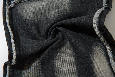 Jeans Punk Desgastados con Costuras Irregulares para Hombre - Image 9