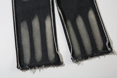 Jeans Punk Desgastados con Costuras Irregulares para Hombre - Image 11