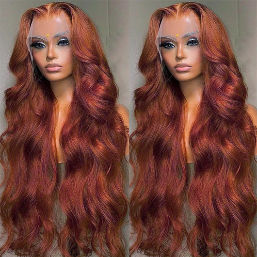 Peluca Frontal de Encaje Rojo Ondas Grandes Cabello Largo - Image 7