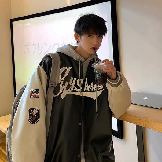 Chaqueta de Béisbol en Cuero PU para Hombre - Image 9