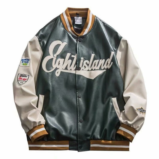 Chaqueta de Béisbol en Cuero PU para Hombre - Image 13