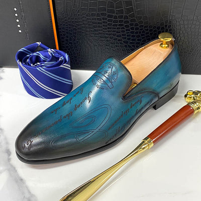 Zapatos de Cuero para Hombre con Diseño Italiano Pintado a Mano