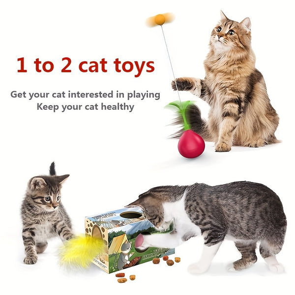 Kit de Juguetes Interactivos para Gatos - Varita y Juguete Masticable