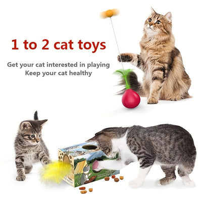 Kit de Juguetes Interactivos para Gatos - Varita y Juguete Masticable