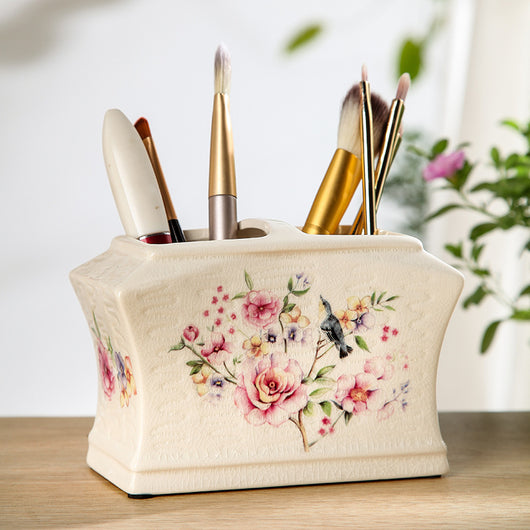 Organizador de Baño Cerámico con Tapa - Porta Cepillos para Parejas - Image 11