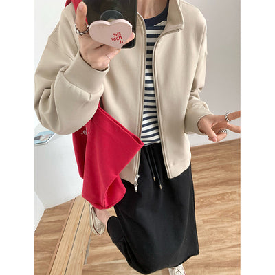 Chaqueta Casual de Algodón Espacial de Alta Densidad con Doble Cierre y Cuello Alto - Image 10