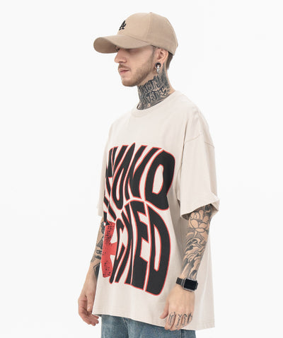 Camiseta Manga Corta Cuello Redondo con Estampado de Letras para Hombre - Image 5