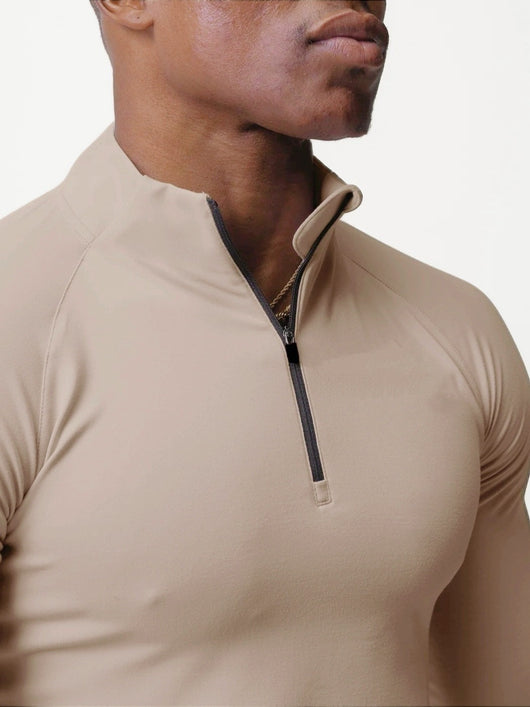 Playera Entrenamiento Cuello Alto Cierre Medio Ajuste Slim Manga Larga Hombre - Image 8