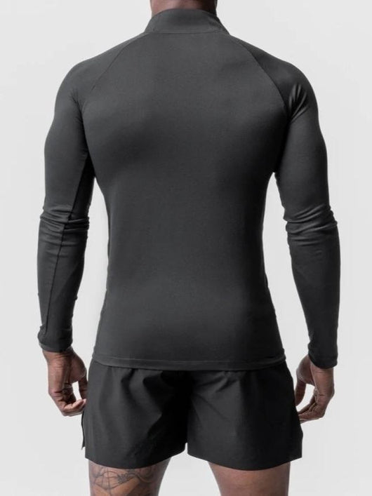 Playera Entrenamiento Cuello Alto Cierre Medio Ajuste Slim Manga Larga Hombre - Image 10