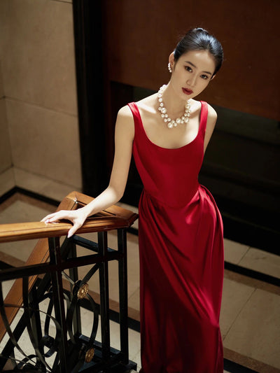 Vestido de Novia Tridimensional Rojo Vino para Brindis - Image 8