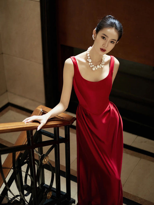 Vestido de Novia Tridimensional Rojo Vino para Brindis - Image 8